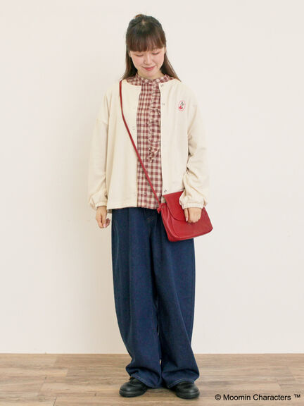 【MOOMIN×Samansa Mos2】ミニ裏毛カーディガン（チャコールグレー/レッド/キナリ）｜Samansa Mos2（サマンサ モスモス）通販