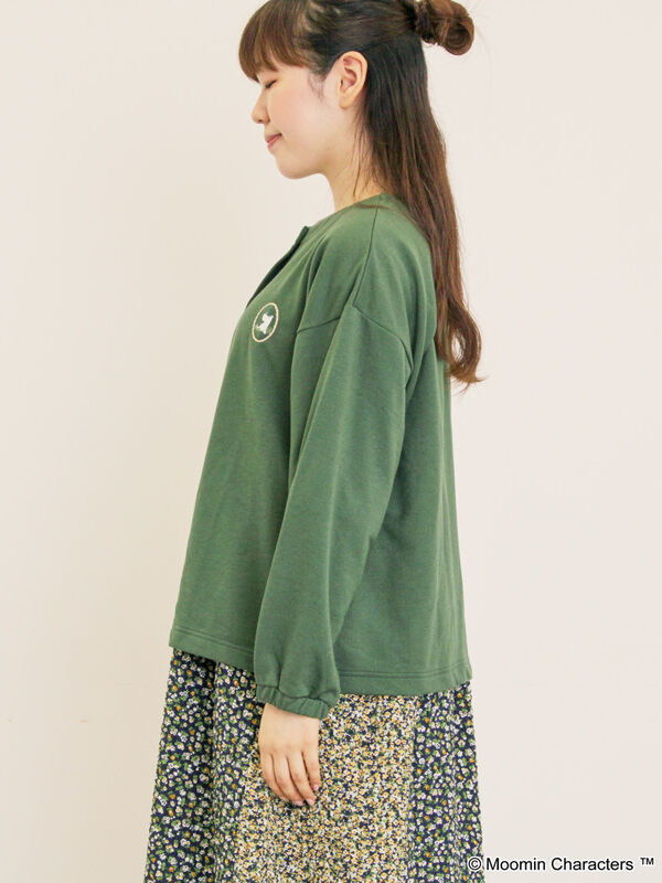 セール】 【MOOMIN×Samansa Mos2】ミニ裏毛カーディガン（グリーン