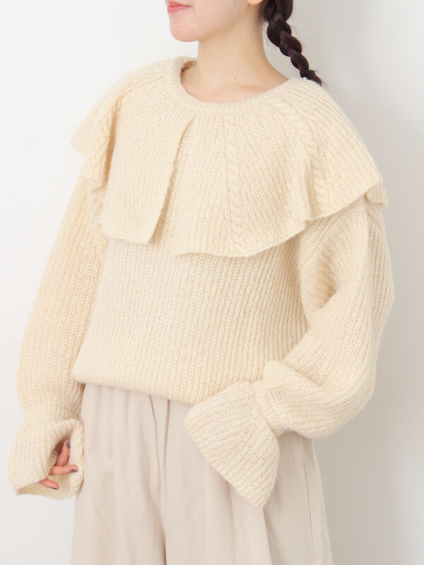 フリルカラーニット（キナリ）｜Samansa Mos2（サマンサ モスモス）通販