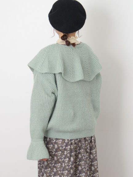 フリルカラーニット（ブラウン/ミント/キナリ）｜Samansa Mos2（サマンサ モスモス）通販