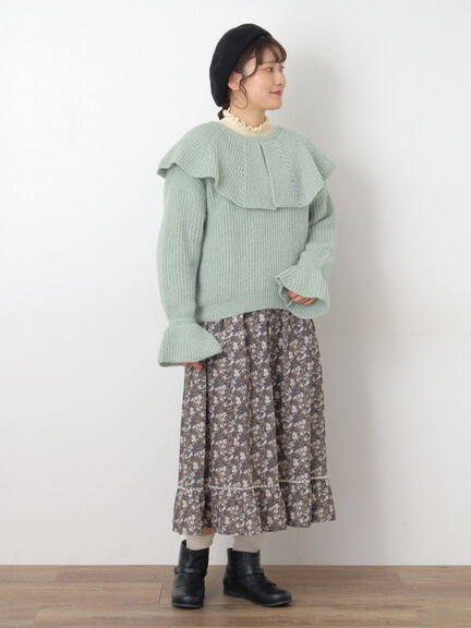 フリルカラーニット（ブラウン/ミント/キナリ）｜Samansa Mos2（サマンサ モスモス）通販
