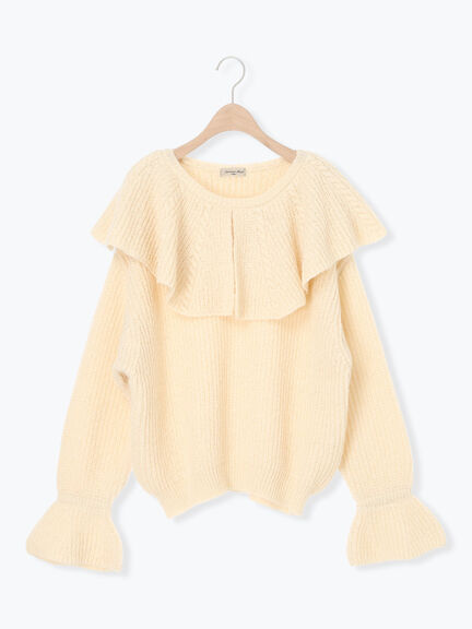 フリルカラーニット（ブラウン/ミント/キナリ）｜Samansa Mos2（サマンサ モスモス）通販