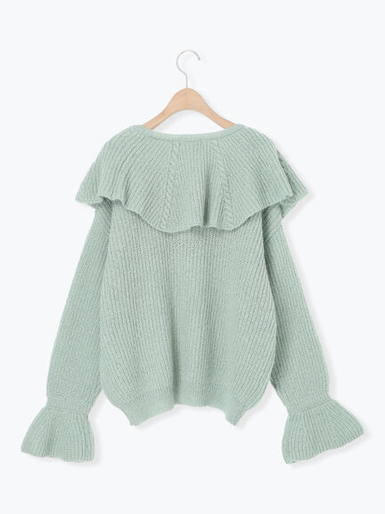 フリルカラーニット（ブラウン/ミント/キナリ）｜Samansa Mos2（サマンサ モスモス）通販