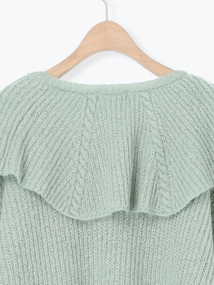 フリルカラーニット（ブラウン/ミント/キナリ）｜Samansa Mos2（サマンサ モスモス）通販