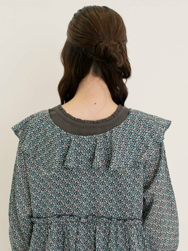 セール】 【S/Mサイズ】柄アソート襟フリル2WAYワンピース