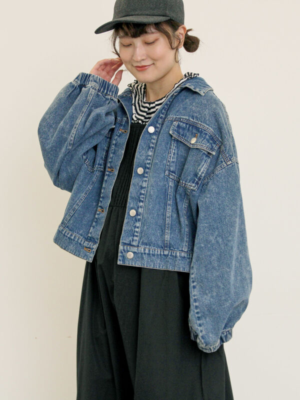 セール】 デニム/スエードアソートジャケット（キャメル/ブルー