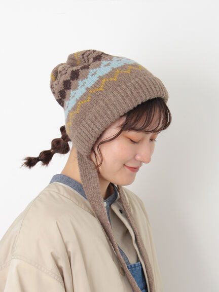 【消臭効果】ジャガードニット帽（ベージュ/モカ）｜Samansa Mos2（サマンサ モスモス）通販