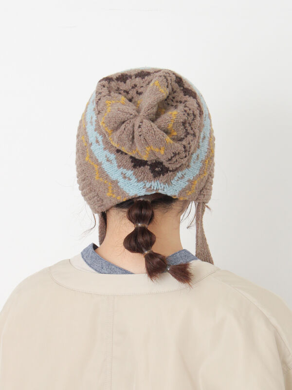 セール】 【消臭効果】ジャガードニット帽（ベージュ/モカ
