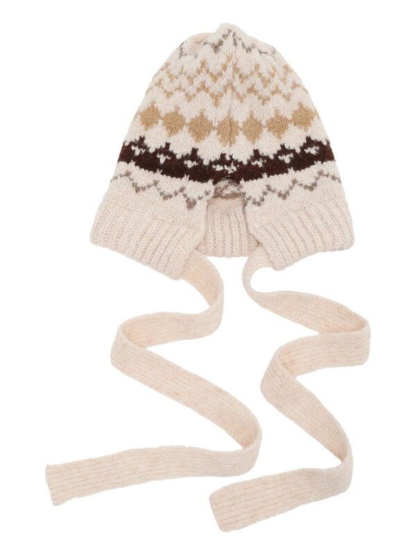 セール】 【消臭効果】ジャガードニット帽（ベージュ/モカ