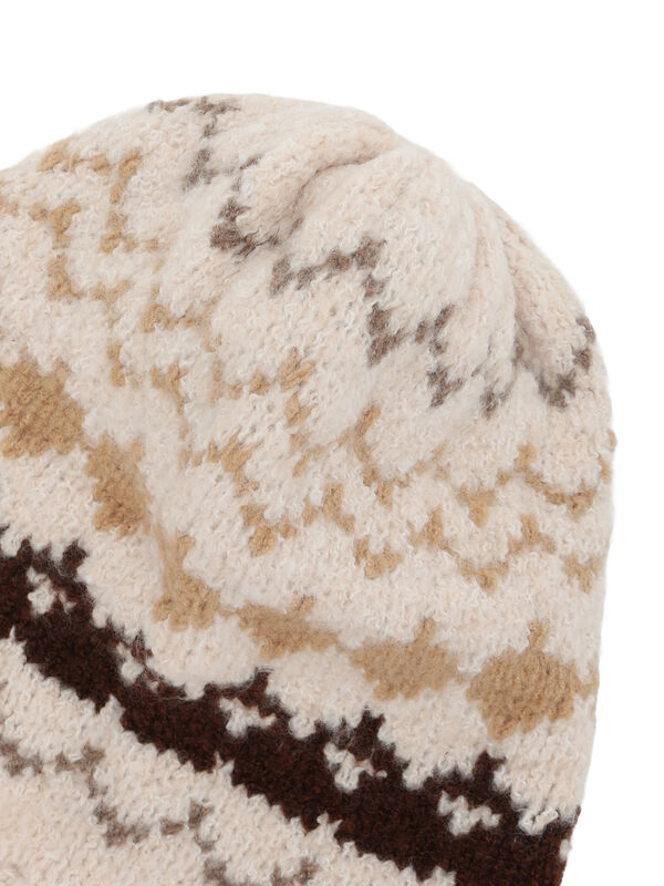 セール】 【消臭効果】ジャガードニット帽（ベージュ/モカ