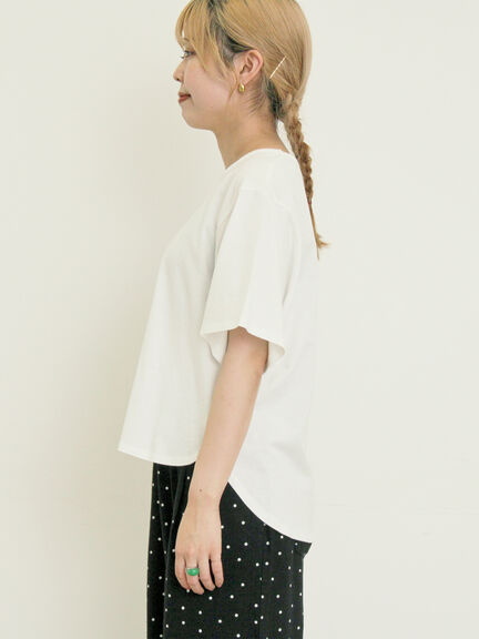 ◎レース刺繍Tシャツ（オフホワイト/ブラック）｜Samansa Mos2（サマンサ モスモス）通販