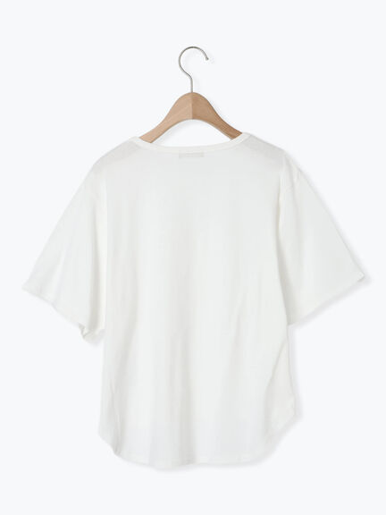 ◎レース刺繍Tシャツ（オフホワイト/ブラック）｜Samansa Mos2（サマンサ モスモス）通販