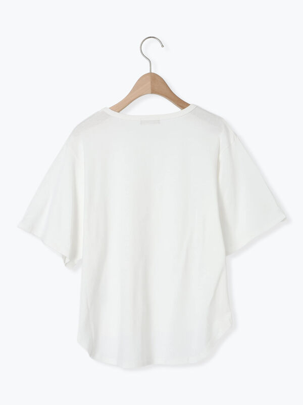 セール】 ◎レース刺繍Tシャツ（オフホワイト/ブラック/トップス