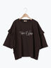 [接触冷感]袖フリルロゴ刺繍Tシャツ（ダークブラウン）｜Samansa Mos2（サマンサ モスモス）通販