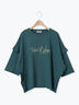 [接触冷感]袖フリルロゴ刺繍Tシャツ（グリーン）｜Samansa Mos2（サマンサ モスモス）通販