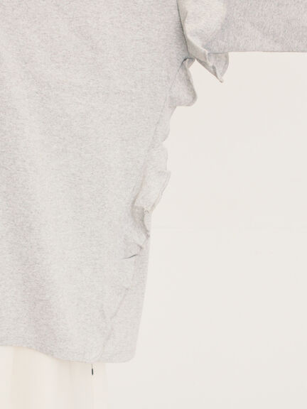 [接触冷感]袖フリルロゴ刺繍Tシャツ（グレー/オレンジ/ダークブラウン/グリーン）｜Samansa Mos2（サマンサ モスモス）通販