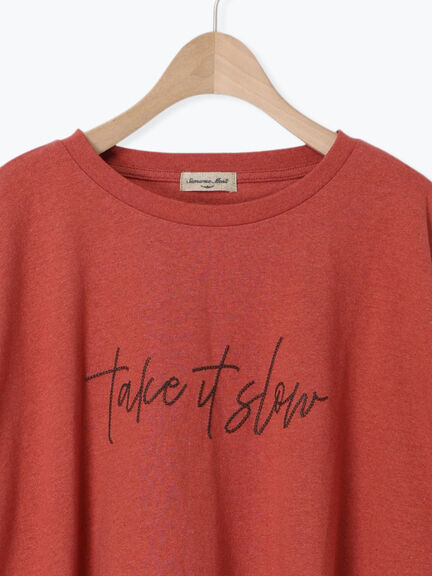 [接触冷感]袖フリルロゴ刺繍Tシャツ（グレー/オレンジ/ダークブラウン/グリーン）｜Samansa Mos2（サマンサ モスモス）通販