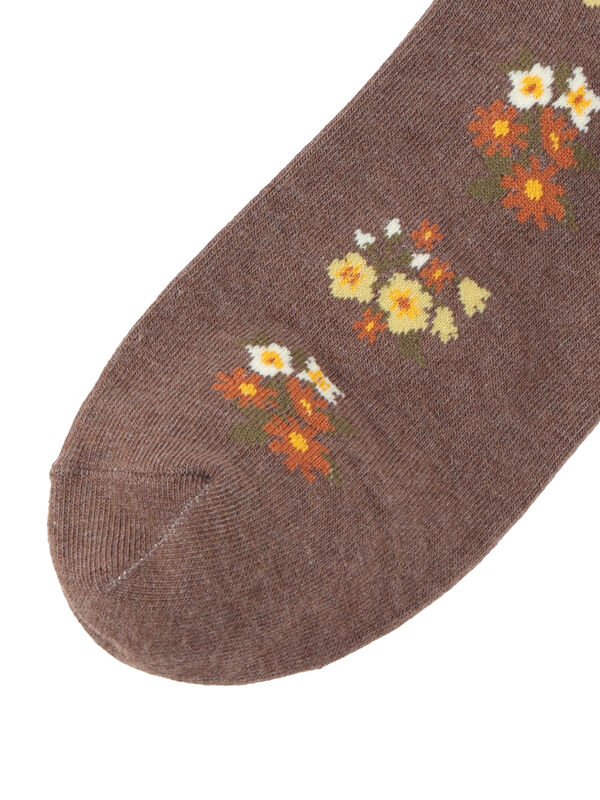 セール】 フラワーラインタイツ（グレー/ベージュ/ブラウン/レッグ