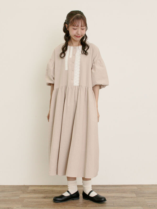 サマンサモスモス★ｓｍ2 ★胸元レース⋆ノースリーワンピース⋆ペチワンピース サマンサモスモス☆sm2 ☆胸元レース⋆ノースリーワンピース