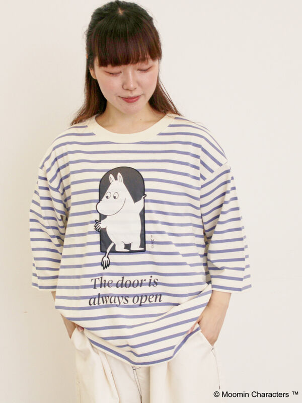 MOOMIN×Samansa Mos2】ワッペンボーダーカットソー（グリーン