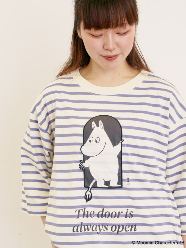 MOOMIN×Samansa Mos2】ワッペンボーダーカットソー（グリーン