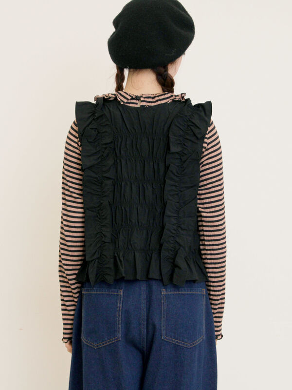 フリル付きネイビーベスト フリル付きネイビーベスト UNITED ARROWS】 フリル付きニットベスト