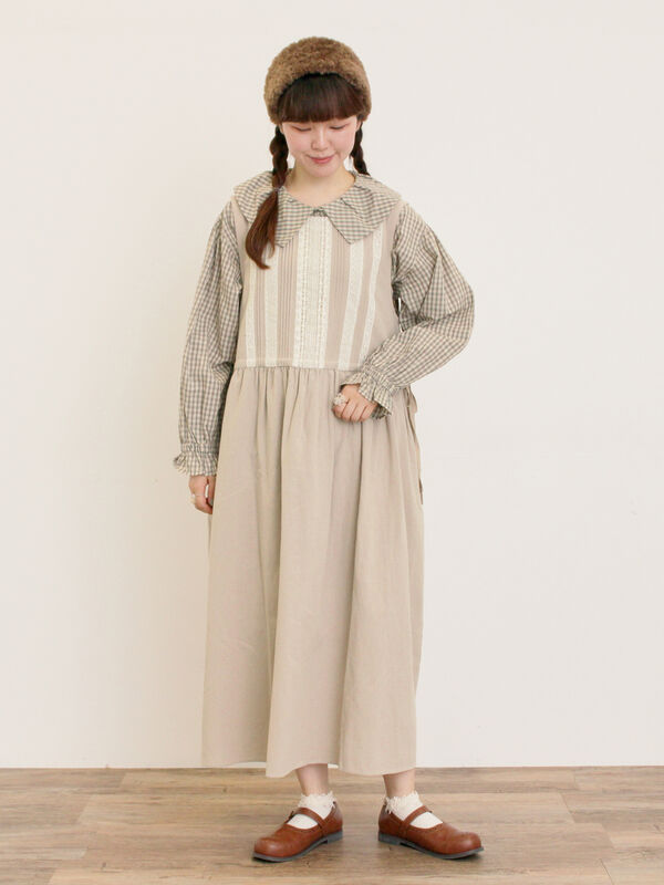 nowos レースワンピース 新品Mサイズ タグ付き セール】 【S/Mサイズ】レース貼りノースリワンピース（ピンク