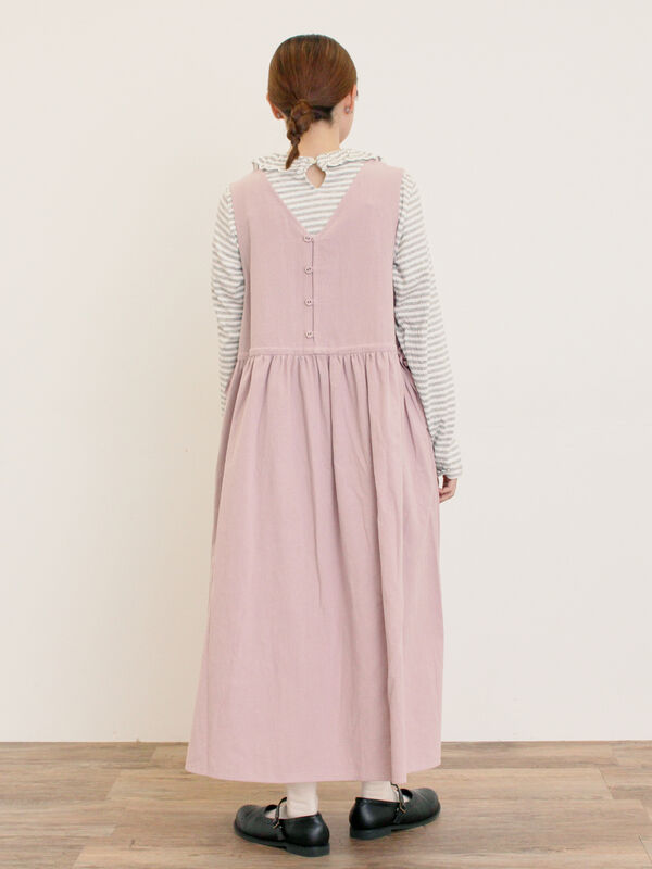 セール】 【S/Mサイズ】レース貼りノースリワンピース（ピンク