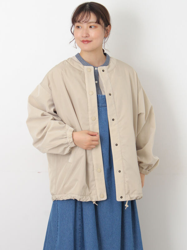 セール】 ベロアドッキングブルゾン（ブラック/ベージュ/カーキ/キナリ