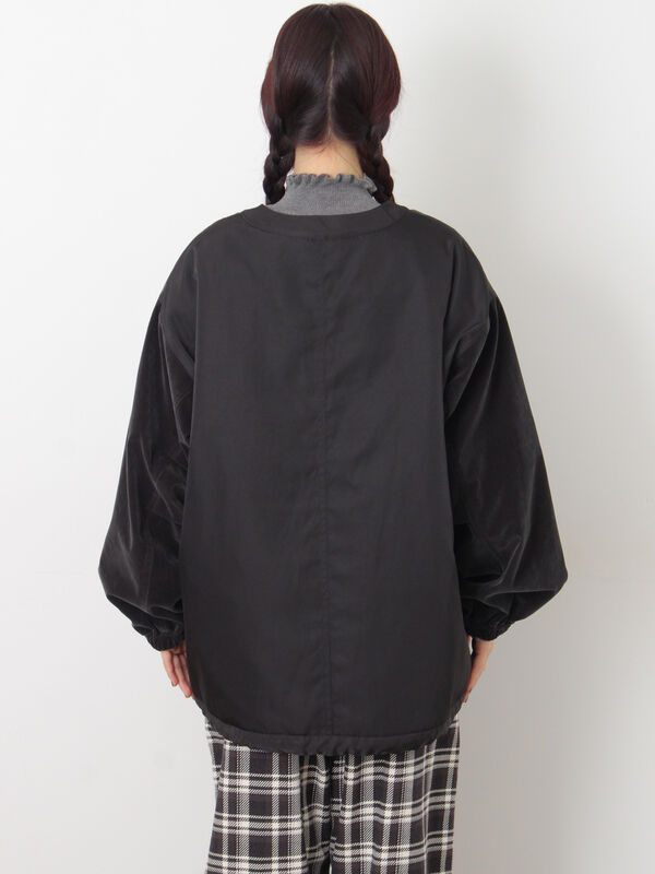 セール】 ベロアドッキングブルゾン（ブラック/ベージュ/カーキ/キナリ