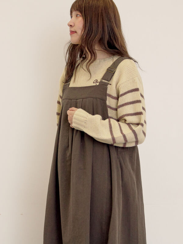 ロゴ刺繍パネルボーダーニット（イエロー）｜Samansa Mos2（サマンサ モスモス）通販