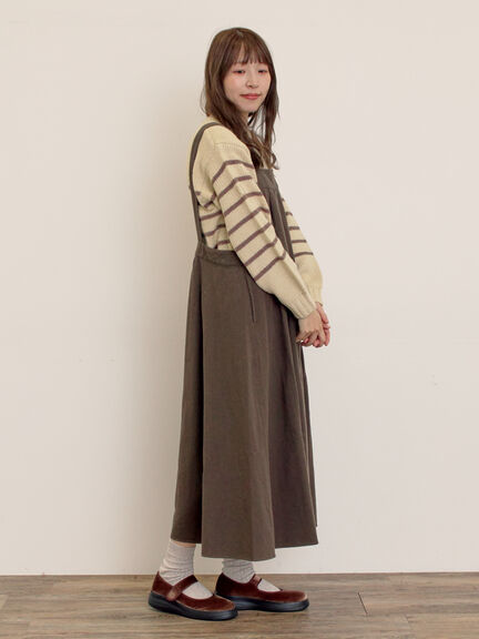 ロゴ刺繍パネルボーダーニット（グレー/イエロー/キナリ）｜Samansa Mos2（サマンサ モスモス）通販