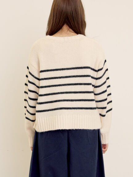 ロゴ刺繍パネルボーダーニット（グレー/イエロー/キナリ）｜Samansa Mos2（サマンサ モスモス）通販