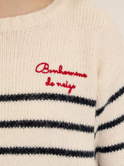 ロゴ刺繍パネルボーダーニット（グレー/イエロー/キナリ）｜Samansa Mos2（サマンサ モスモス）通販