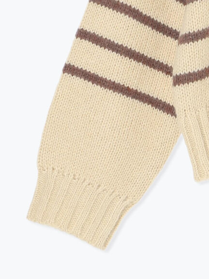 ロゴ刺繍パネルボーダーニット（グレー/イエロー/キナリ）｜Samansa Mos2（サマンサ モスモス）通販