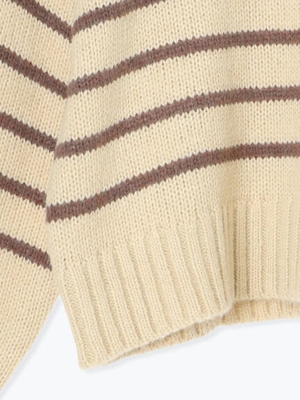 ロゴ刺繍パネルボーダーニット（グレー/イエロー/キナリ）｜Samansa Mos2（サマンサ モスモス）通販