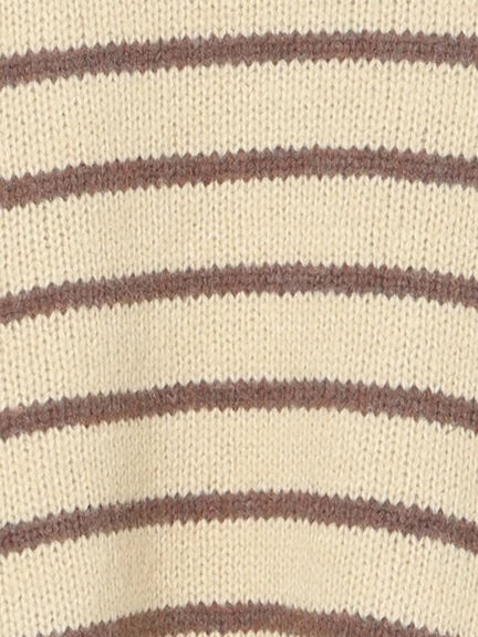 ロゴ刺繍パネルボーダーニット（グレー/イエロー/キナリ）｜Samansa Mos2（サマンサ モスモス）通販