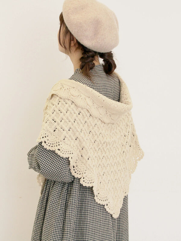 サマンサモスモストライアングルニットストール セール】 トライアングルニットストール（ベージュ/アクセサリー