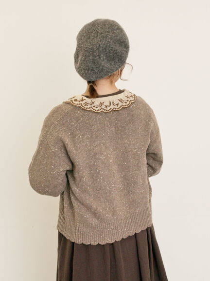 【マカベアリス×Samansa Mos2】刺繍カーディガン（チャコールグレー/ベージュ/モカ）｜Samansa Mos2（サマンサ モスモス）通販