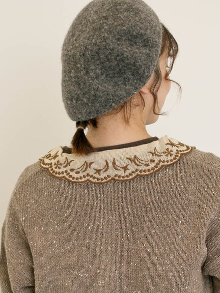 【マカベアリス×Samansa Mos2】刺繍カーディガン（チャコールグレー/ベージュ/モカ）｜Samansa Mos2（サマンサ モスモス）通販