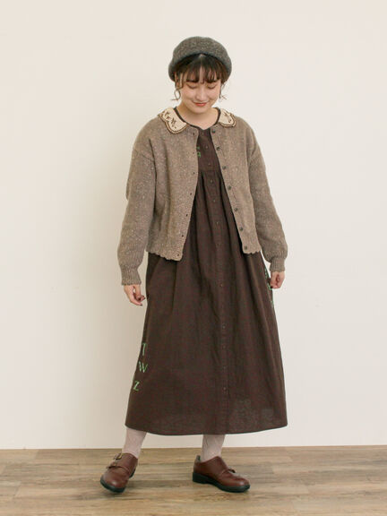 【マカベアリス×Samansa Mos2】刺繍カーディガン（チャコールグレー/ベージュ/モカ）｜Samansa Mos2（サマンサ モスモス）通販
