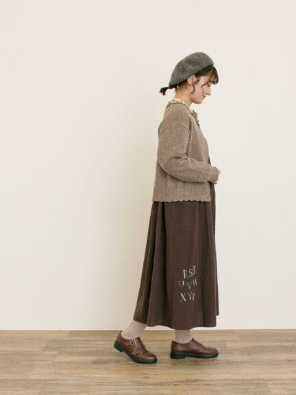 【マカベアリス×Samansa Mos2】刺繍カーディガン（チャコールグレー/ベージュ/モカ）｜Samansa Mos2（サマンサ モスモス）通販