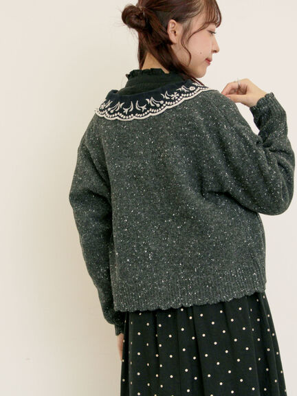 【マカベアリス×Samansa Mos2】刺繍カーディガン（チャコールグレー/ベージュ/モカ）｜Samansa Mos2（サマンサ モスモス）通販
