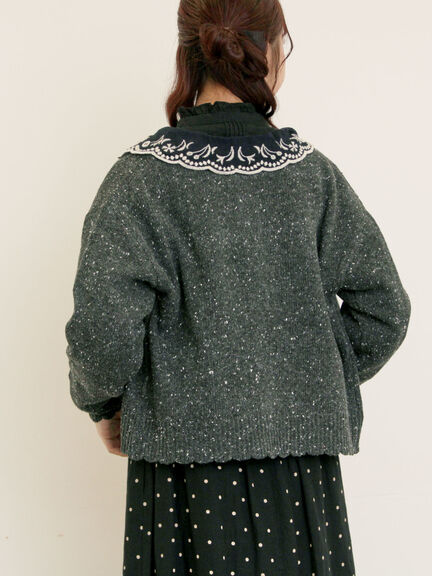【マカベアリス×Samansa Mos2】刺繍カーディガン（チャコールグレー/ベージュ/モカ）｜Samansa Mos2（サマンサ モスモス）通販