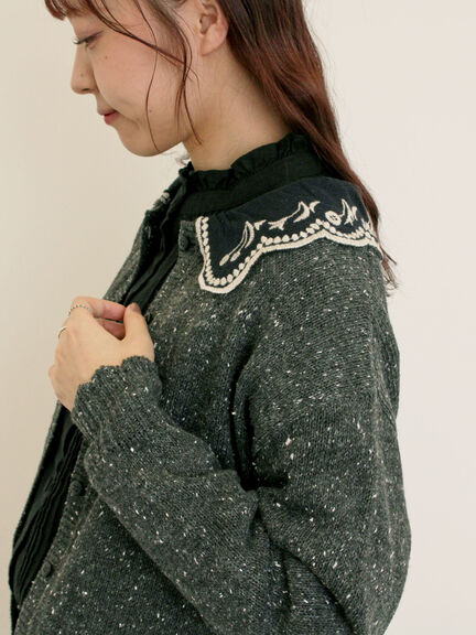 【マカベアリス×Samansa Mos2】刺繍カーディガン（チャコールグレー/ベージュ/モカ）｜Samansa Mos2（サマンサ モスモス）通販
