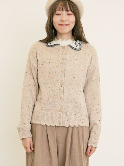 【マカベアリス×Samansa Mos2】刺繍カーディガン（チャコールグレー/ベージュ/モカ）｜Samansa Mos2（サマンサ モスモス）通販