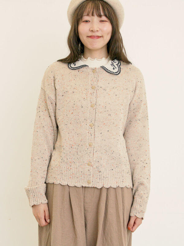 セール】 【マカベアリス×Samansa Mos2】刺繍カーディガン