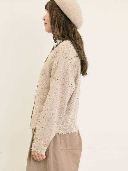 【マカベアリス×Samansa Mos2】刺繍カーディガン（チャコールグレー/ベージュ/モカ）｜Samansa Mos2（サマンサ モスモス）通販