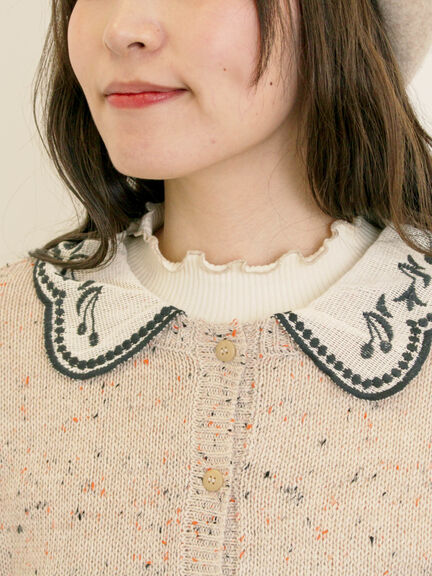 【マカベアリス×Samansa Mos2】刺繍カーディガン（チャコールグレー/ベージュ/モカ）｜Samansa Mos2（サマンサ モスモス）通販