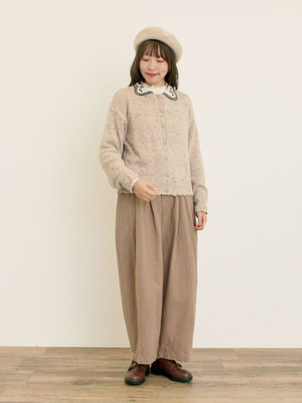 【マカベアリス×Samansa Mos2】刺繍カーディガン（チャコールグレー/ベージュ/モカ）｜Samansa Mos2（サマンサ モスモス）通販